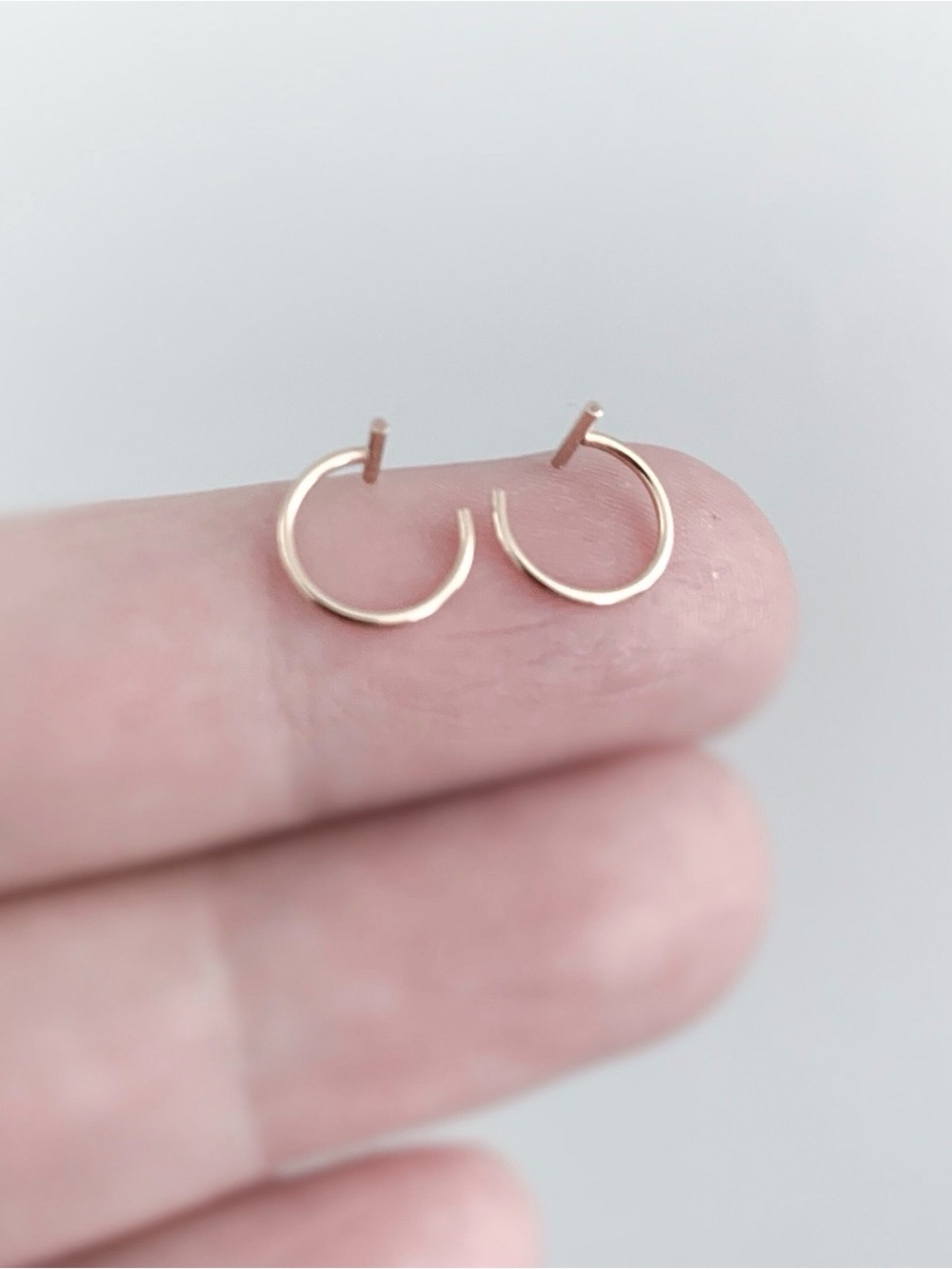 Sterling Silver Tiny T Hoop  and Shorty Ear Huggers -  one of each, not sets